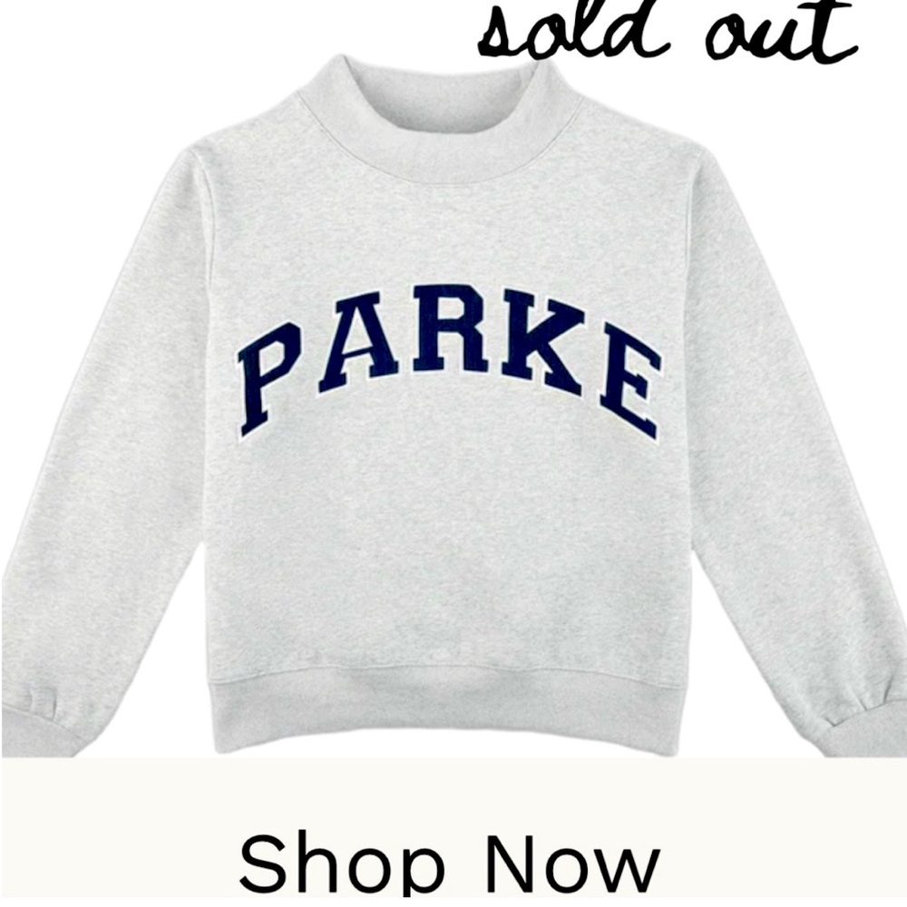 PARKE Varsity Mockneck in Grey & Navy - LIKE NEW!